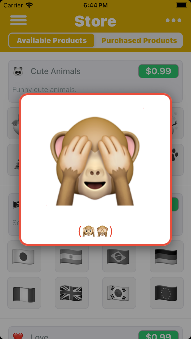 Preview of an animated emoji message created with Anitalk on iPhone