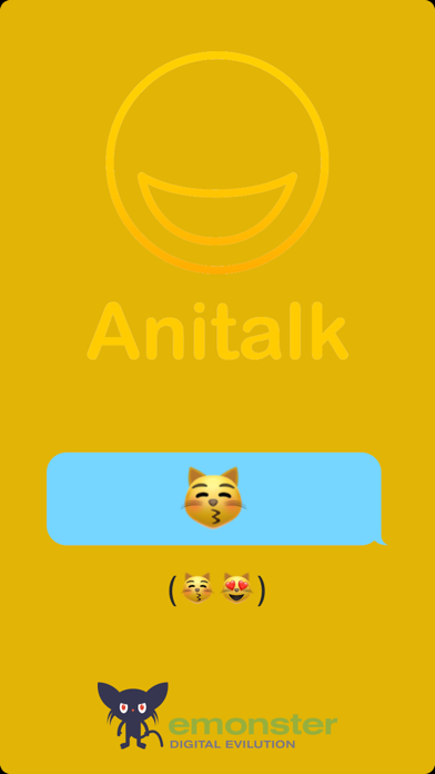 Anitalk animated text message made from two cat emoji in parentheses